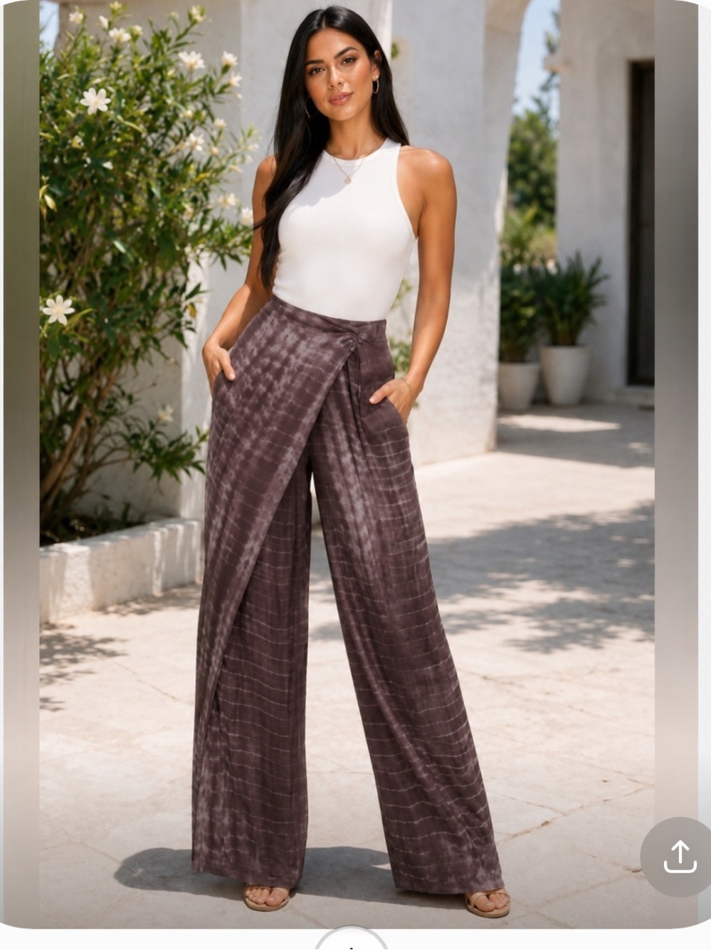 Zara Wide-Leg Wrap Front Pants